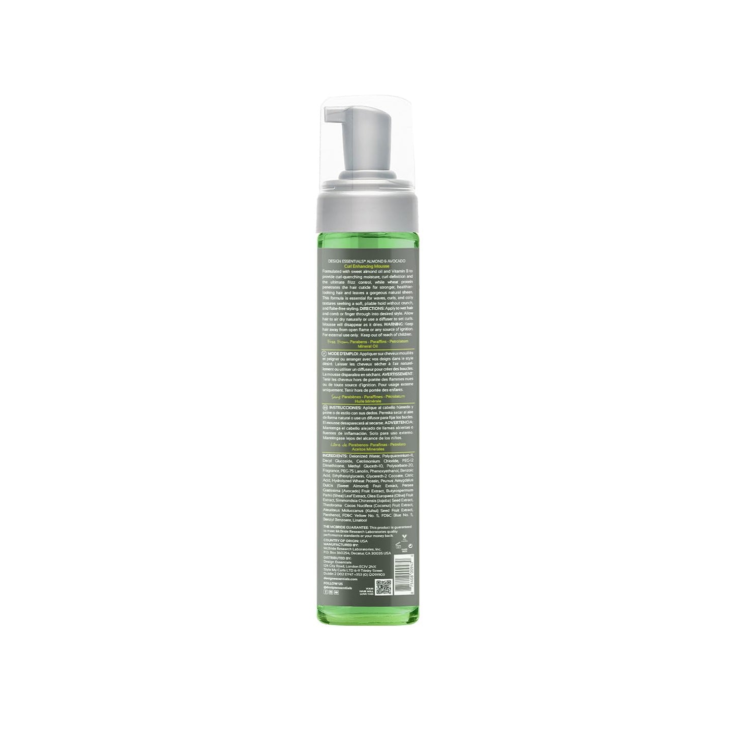 Design Essentials Almond and Avocado hair mousse bottle