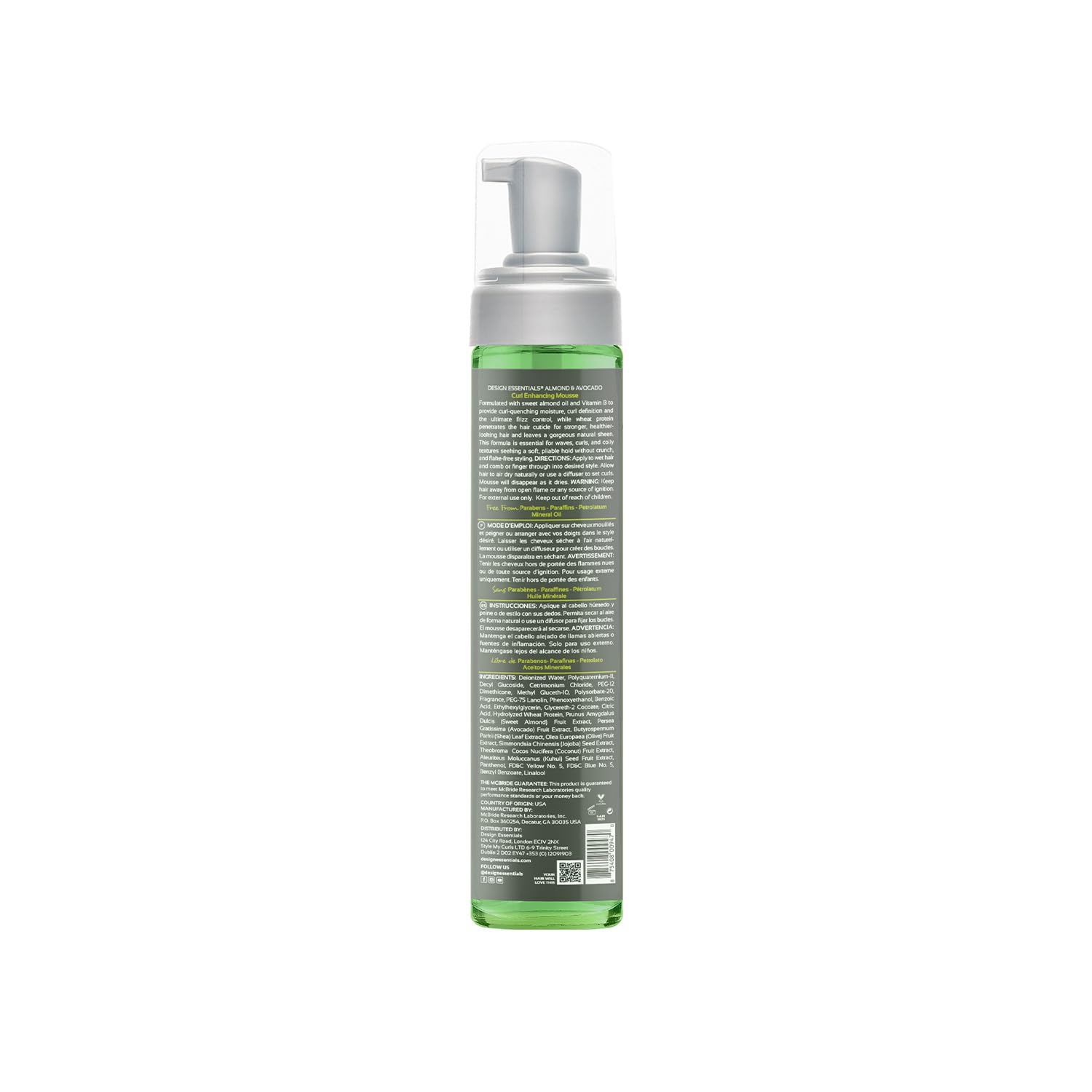 Design Essentials Almond and Avocado hair mousse bottle