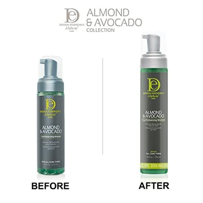 Back label of Design Essentials curl styling mousse