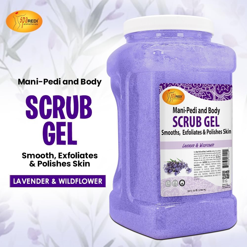 SPA REDI lavender pedicure gel exfoliator one gallon bulk bucket for salons