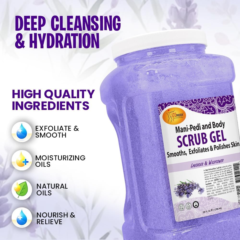 SPA REDI wildflower and lavender manicure and pedicure skin prep gel