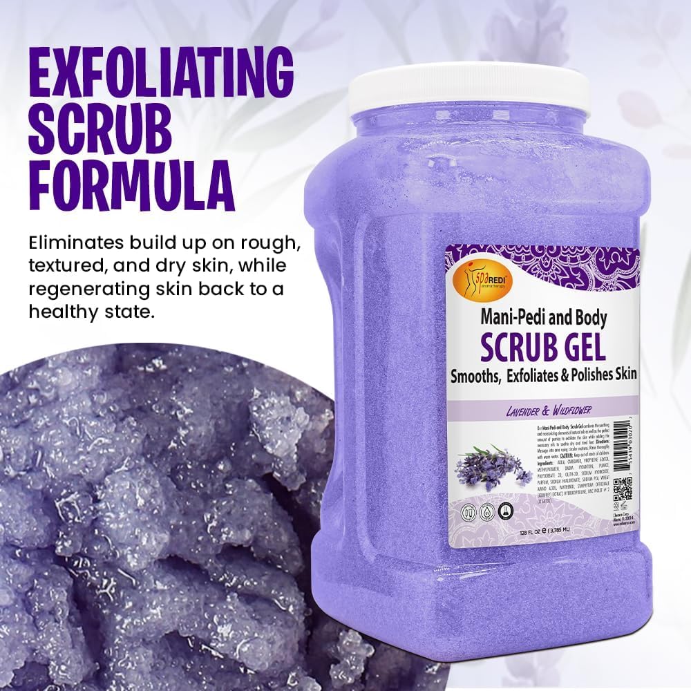 Professional spa setting with Spa Redi 128 ounce scrub container