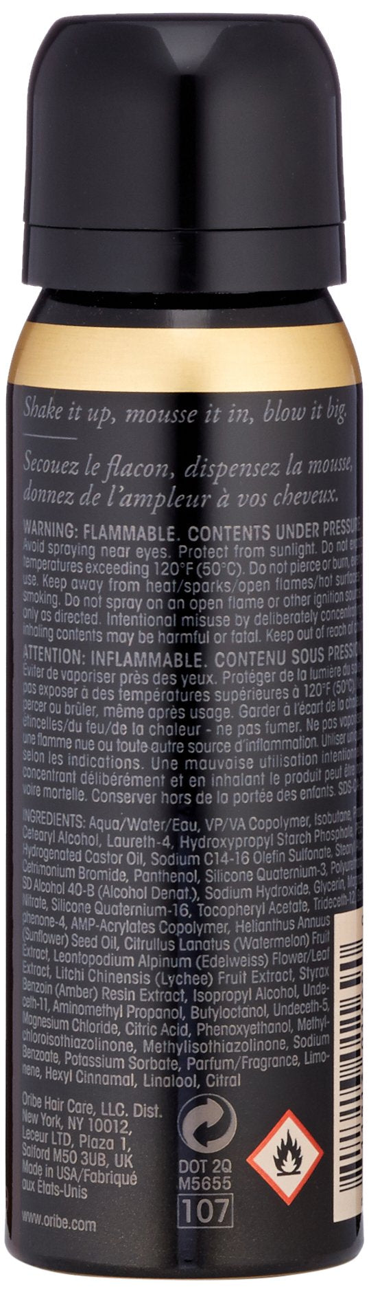 Travel size premium hair thickening foam by Oribe for fine hair lift and root volume