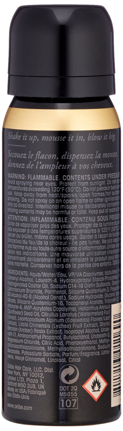 Travel size premium hair thickening foam by Oribe for fine hair lift and root volume