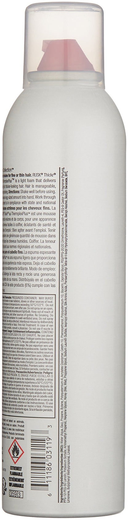 USA imported Rusk Thickr lightweight hair styling mousse for maximum body and volume