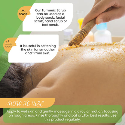 AMVital natural skincare scrub being applied gently to wet skin for exfoliation.