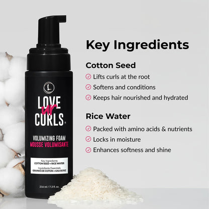 Love Ur Curls Volumizing Foam 7.3 Fluid Ounces bottle