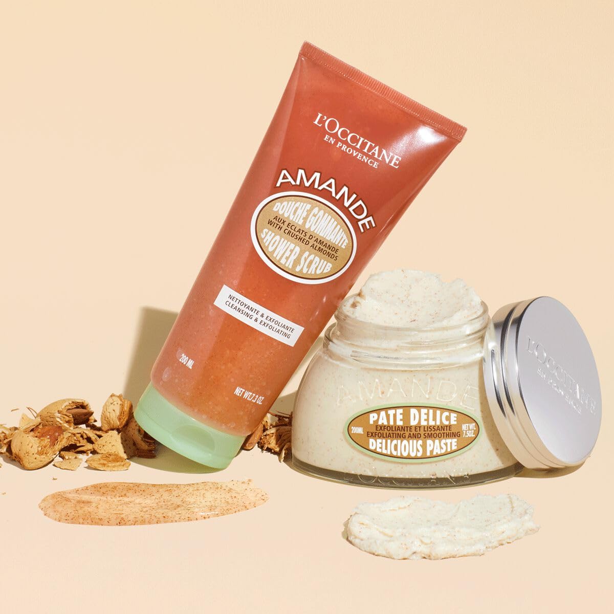 L'Occitane smoothing paste in glass jar for body care.