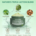Close up of exfoliating scrub texture with walnut shell particles