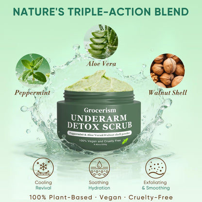 Texture shot of Grocerism vegan body scrub with cooling menthol