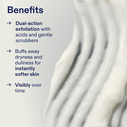 Application of Skinfix Resurface body scrub on dry skin before showering