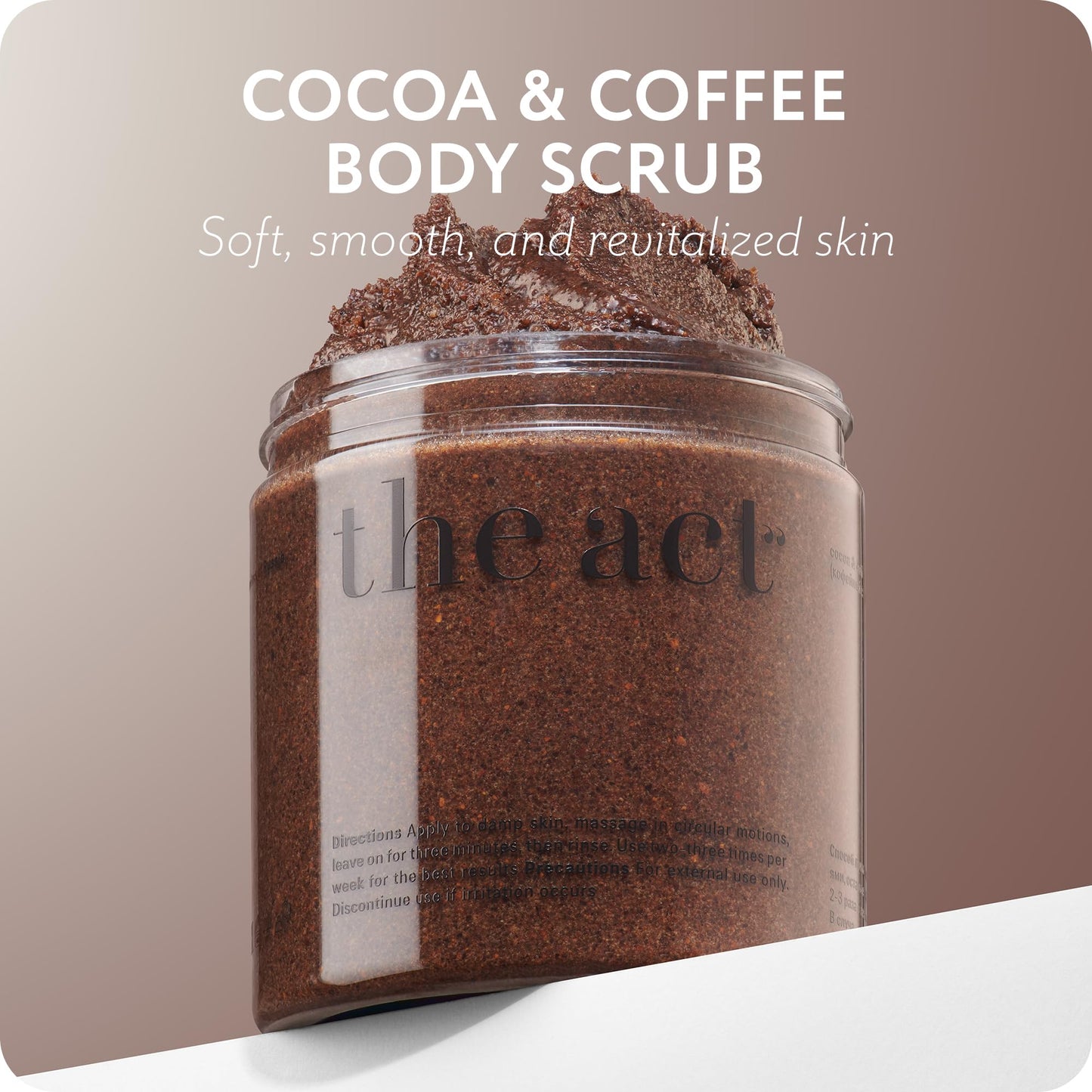 The Act Cocoa and Coffee Body Scrub texture showing natural salt grounds