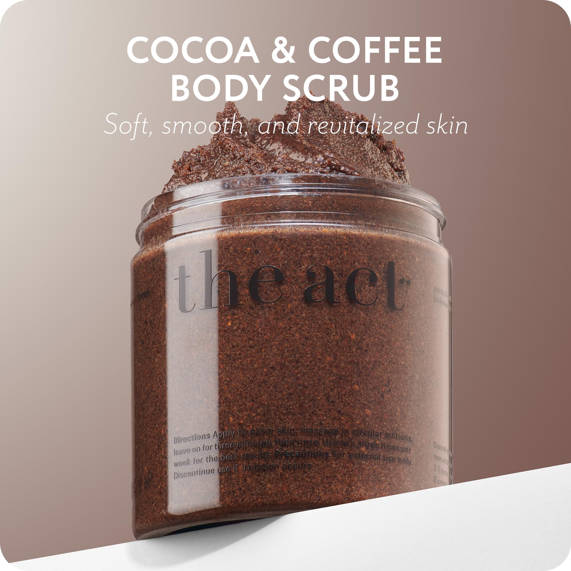 The Act Cocoa and Coffee Body Scrub texture showing natural salt grounds