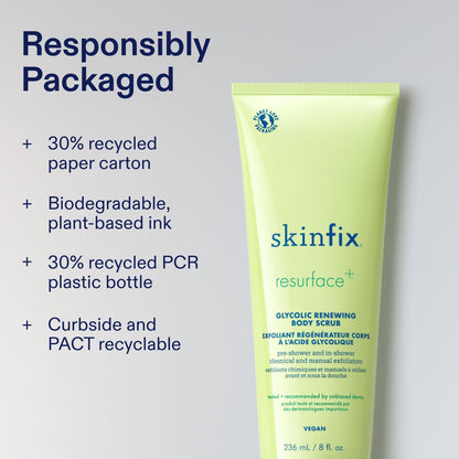 Close up of Skinfix packaging showing the authentic product details from the USA
