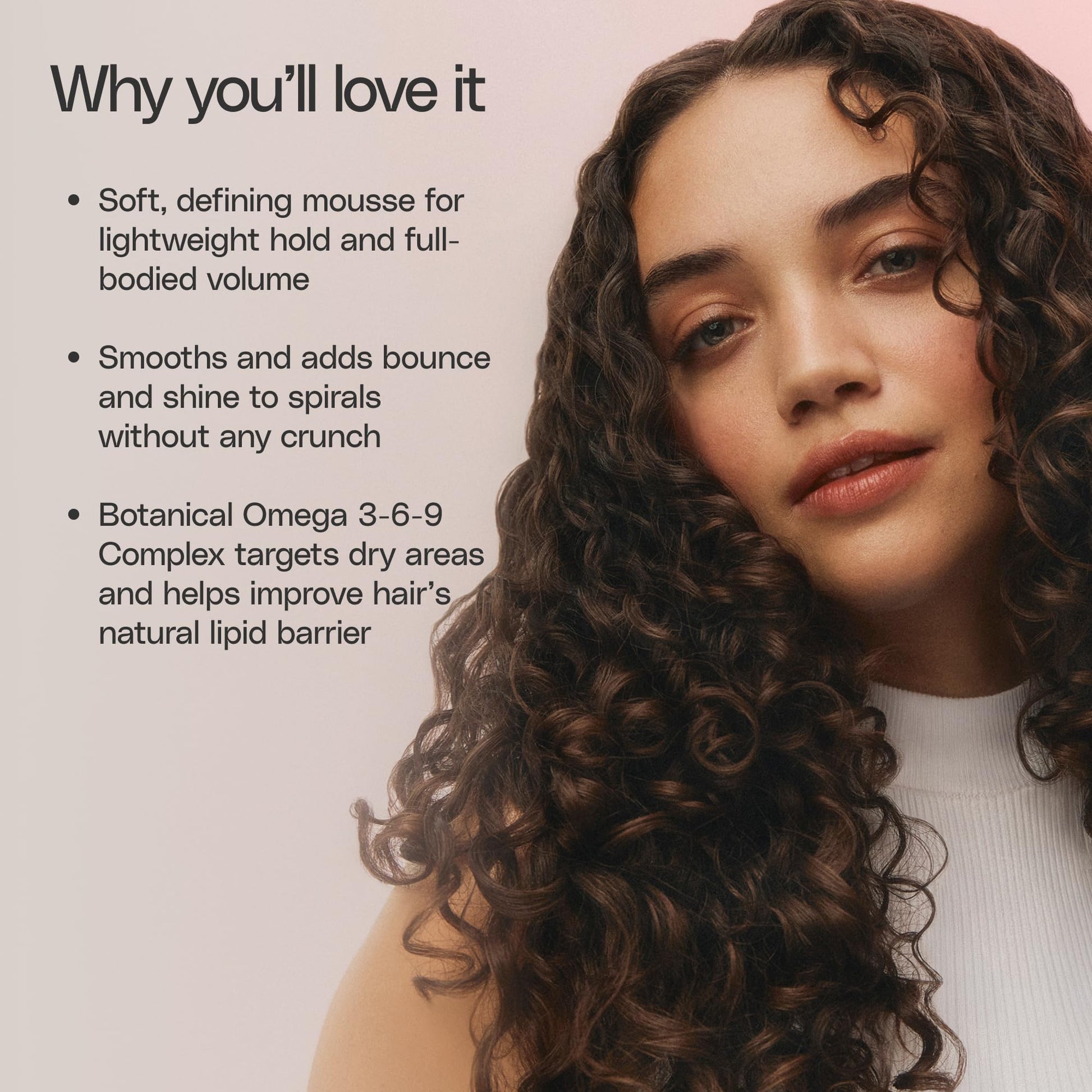 Ouidad VitalCurl styling mousse before and after results on spiral curls