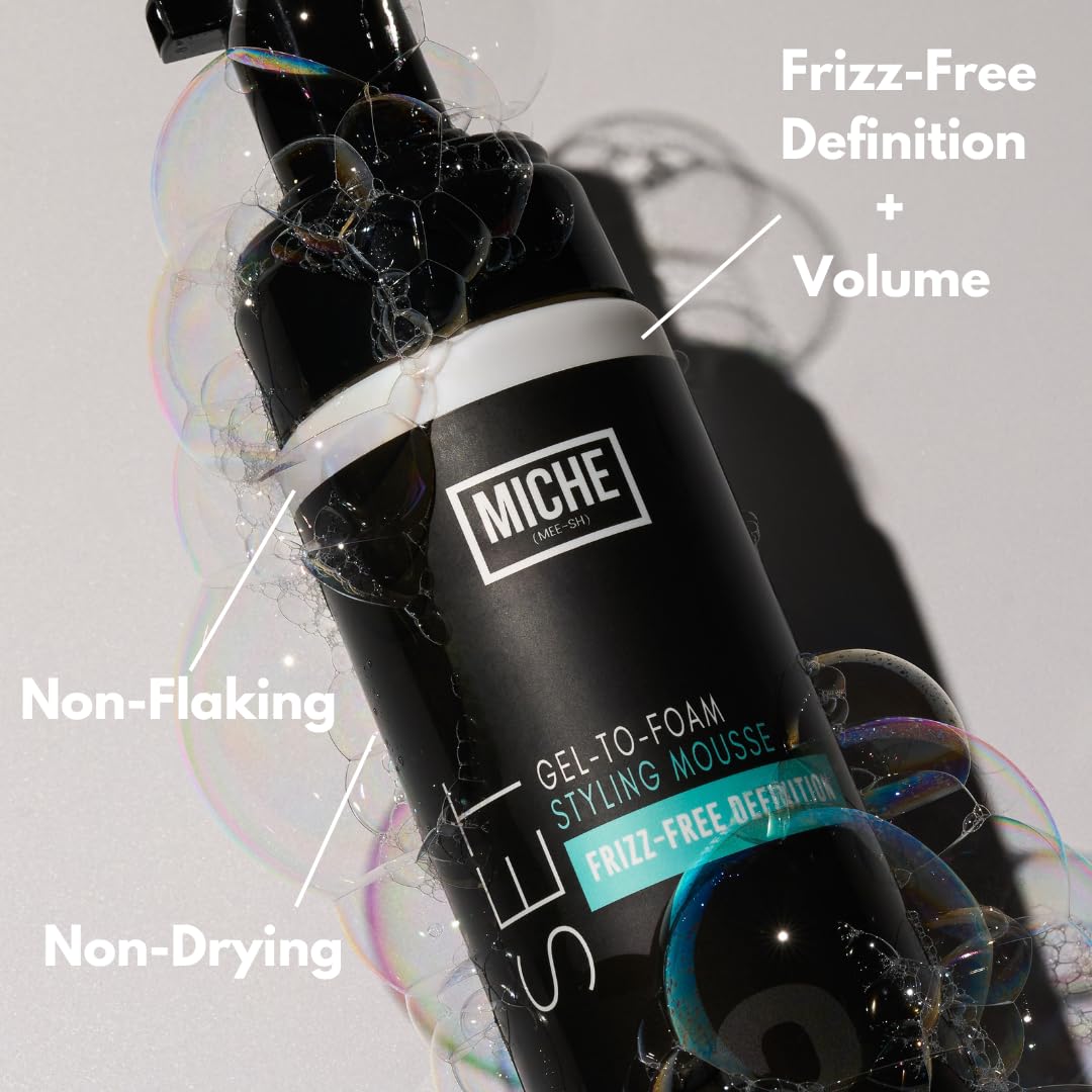 Miche Beauty lightweight curl defining foam for natural hair volume and definition.