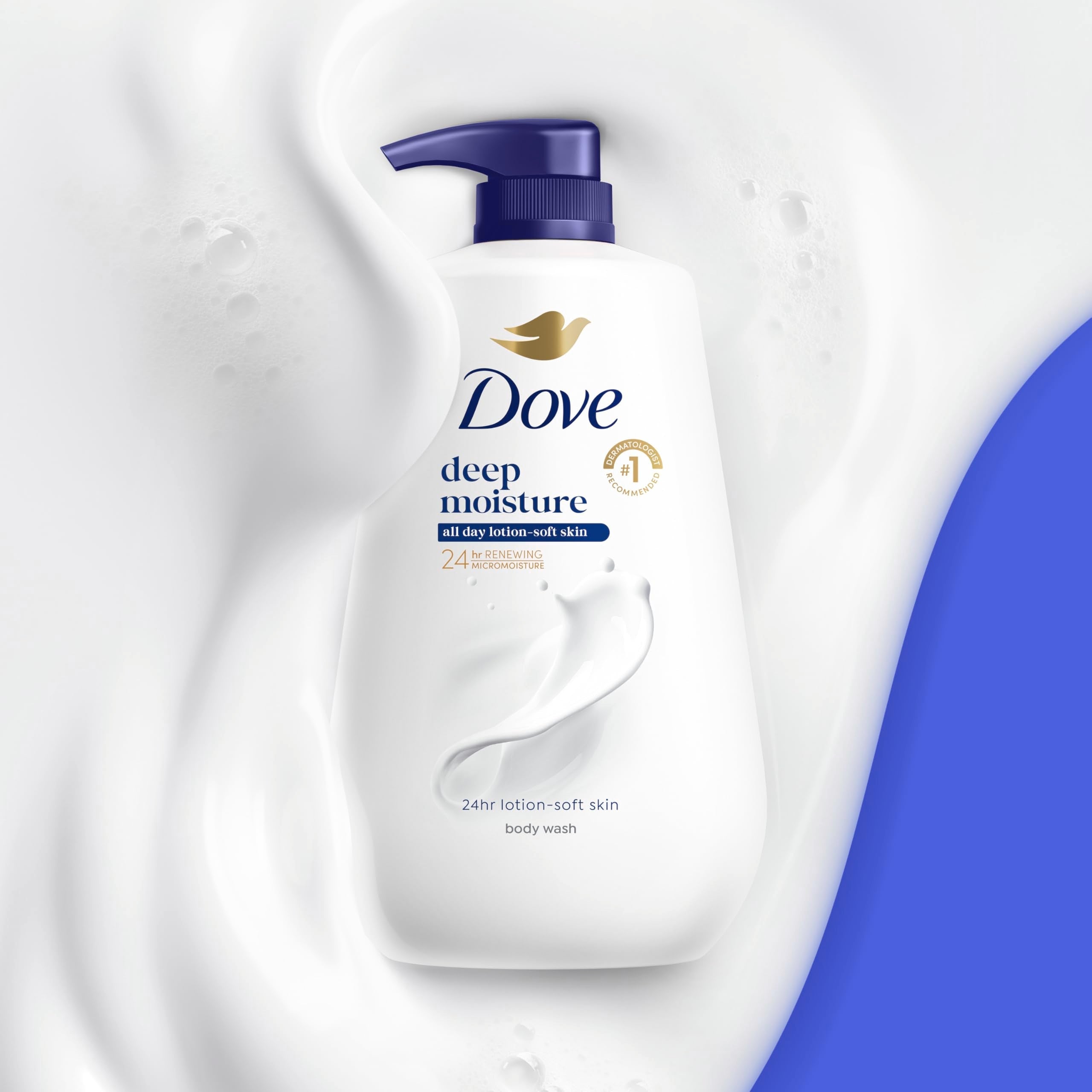 Back of bottle showing Dove ingredients and usage