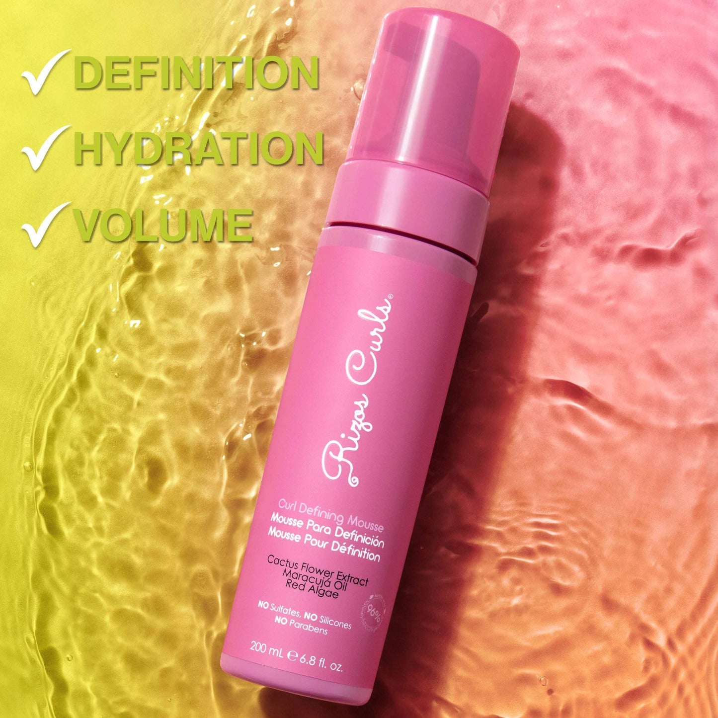 Rizos Curls Curl Defining Mousse full bottle for wavy curly coily hair care