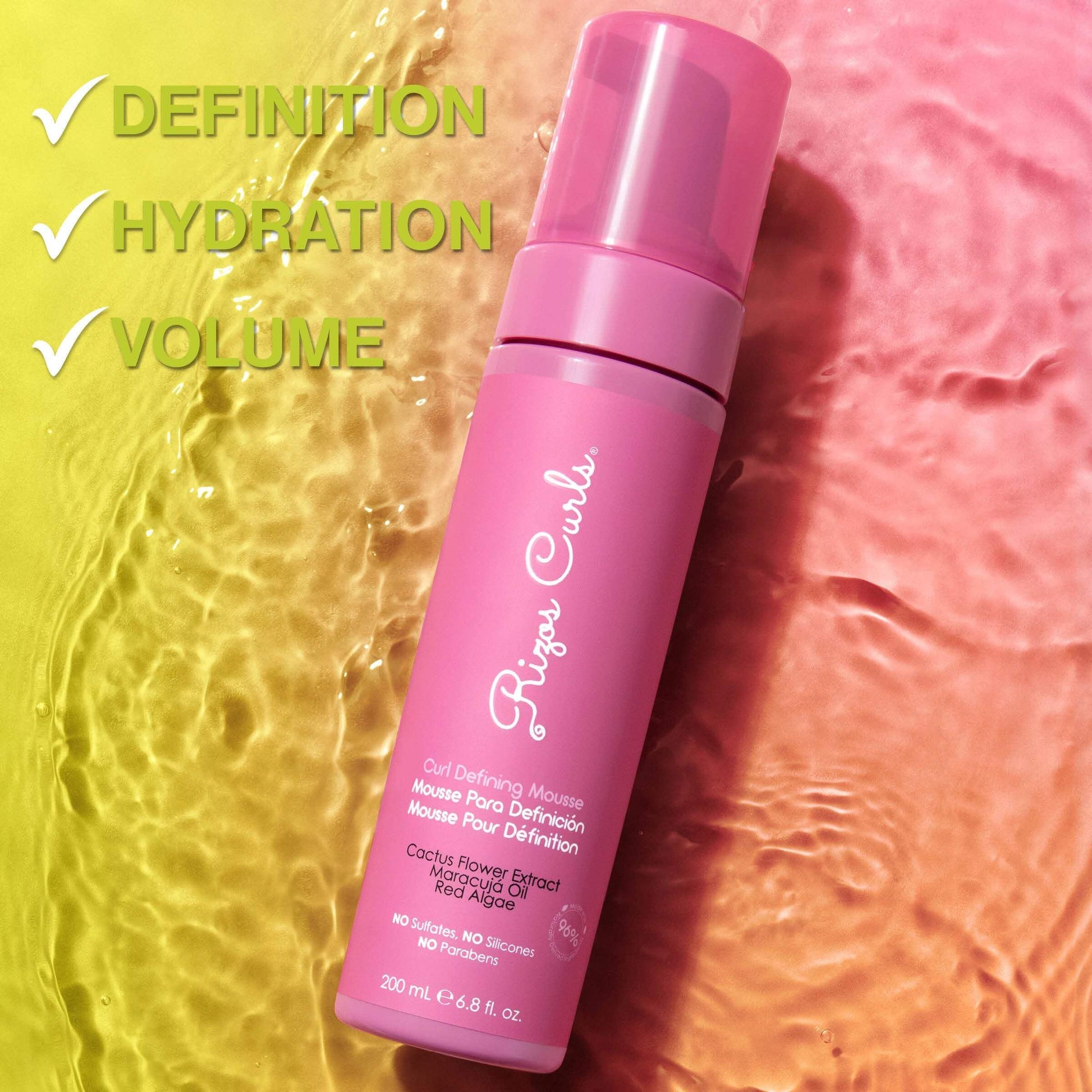 Rizos Curls Curl Defining Mousse full bottle for wavy curly coily hair care