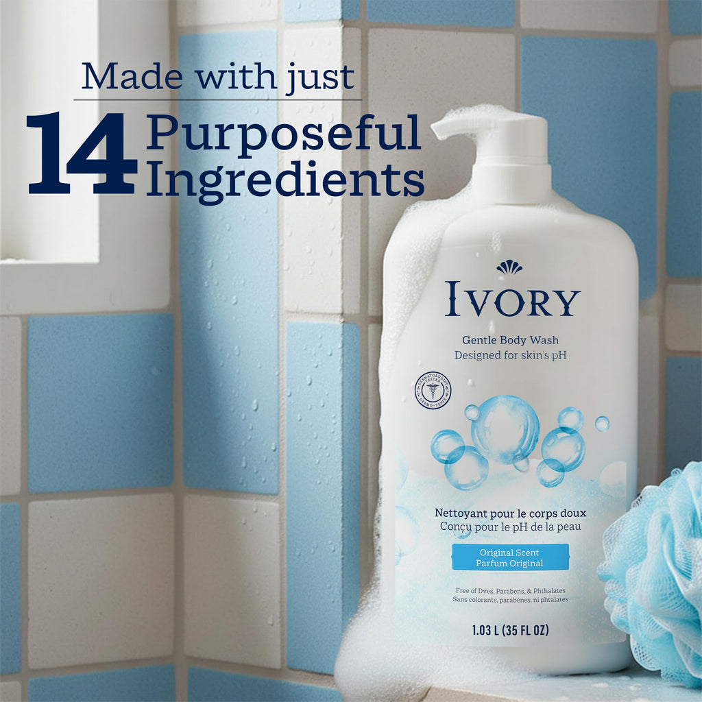 Ivory gentle body wash texture and lather demonstration