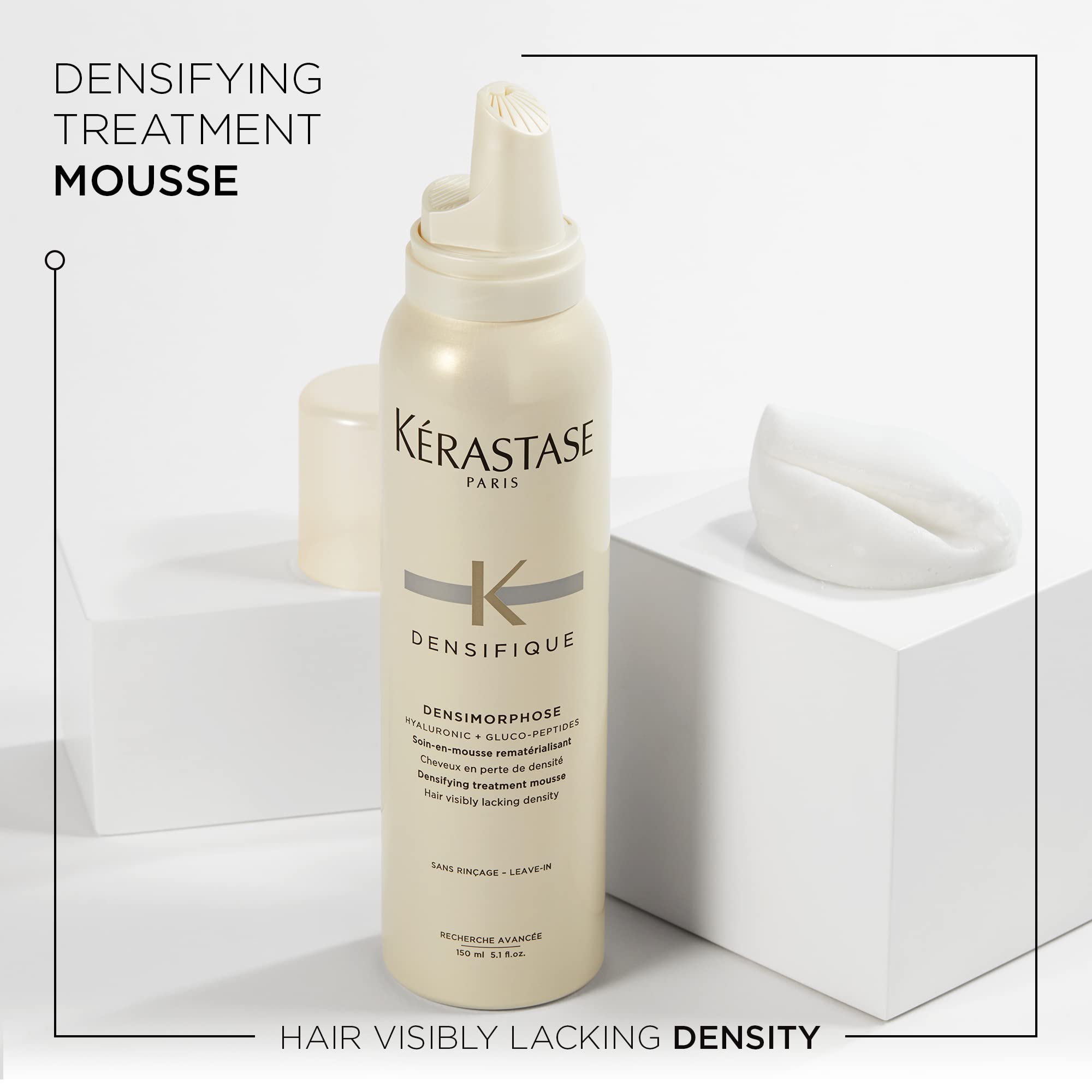 KÃ©rastase Densifique premium hair volumizing foam treatment imported formula showing product details