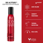 Lightweight volumizing mousse dispensed on a hand to show the fluffy airy texture.