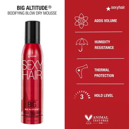 Lightweight volumizing mousse dispensed on a hand to show the fluffy airy texture.