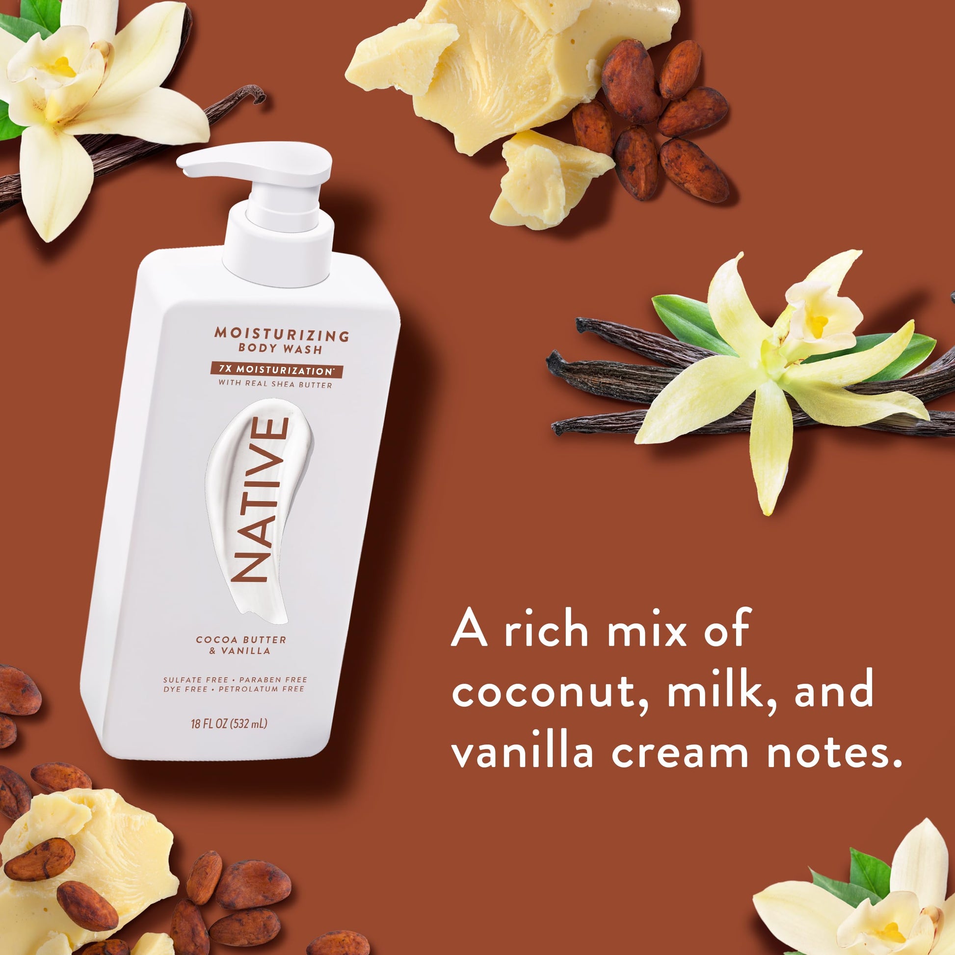 Native body wash creamy lather texture demonstration