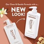 Native sulfate free body wash bottle side angle display