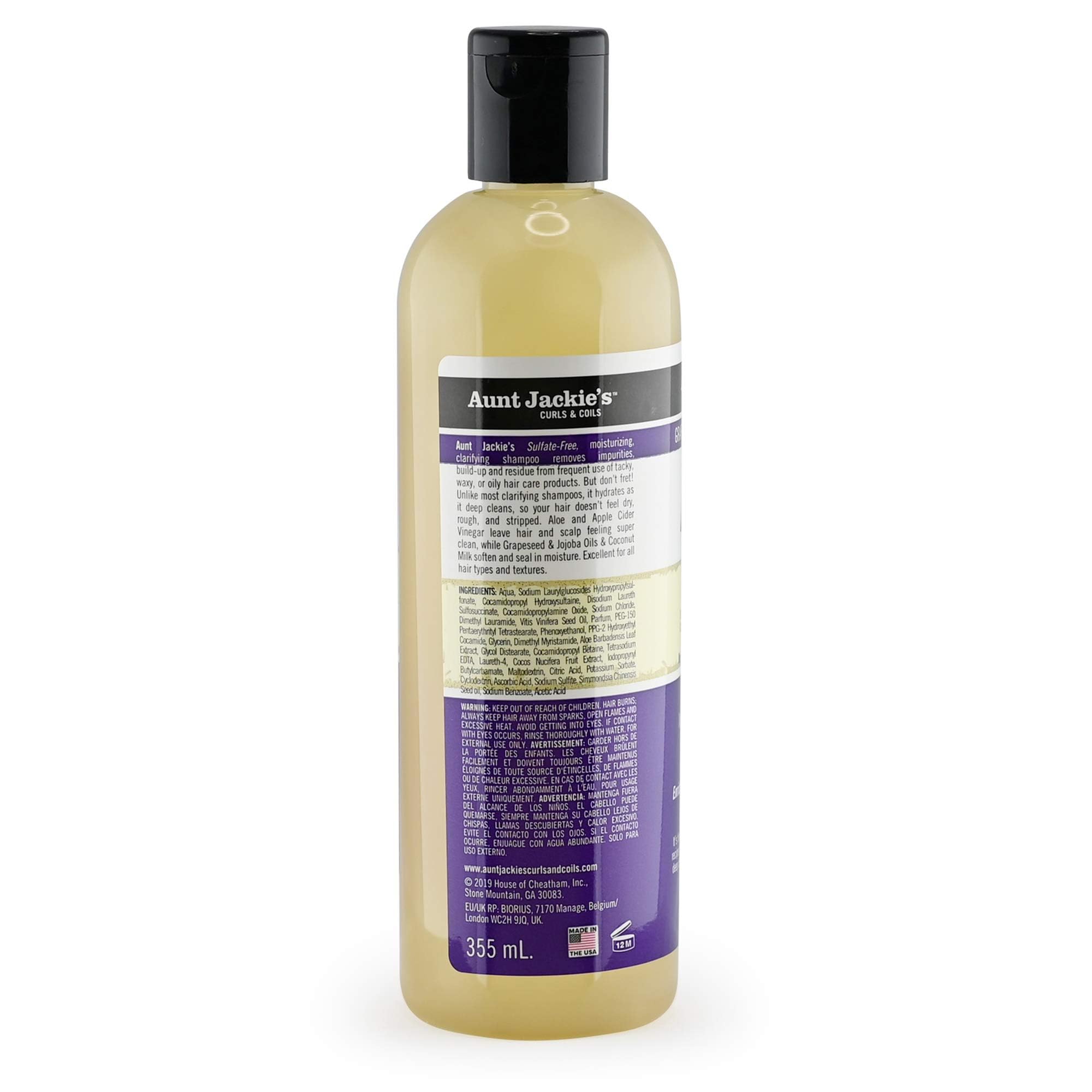 Sulfate free clarifying shampoo with grapeseed oil and aloe