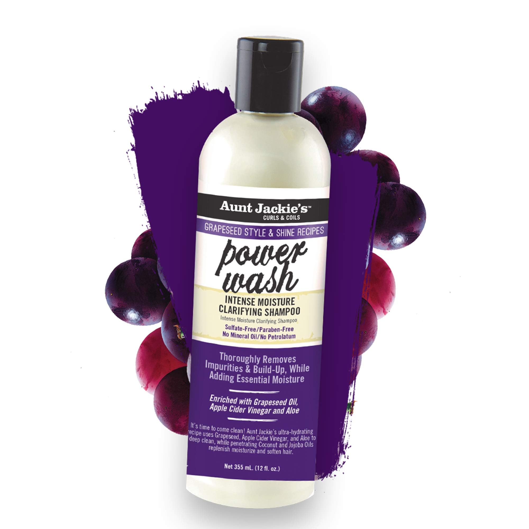 Aunt Jackies curls and coils power wash shampoo twelve ounce
