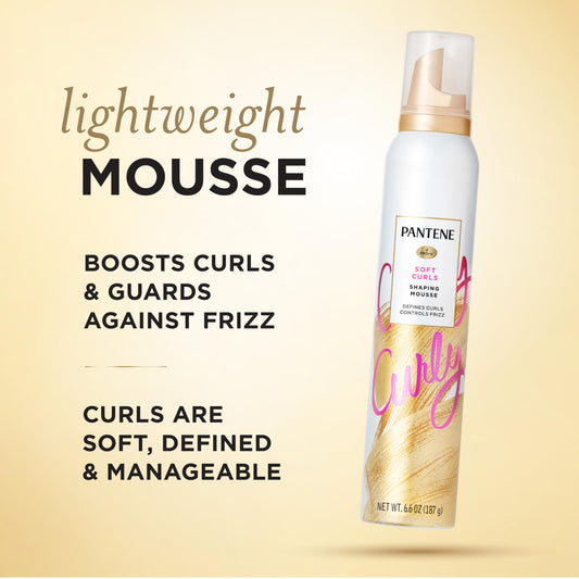Authentic imported Pantene curl defining foam canisters showing product details