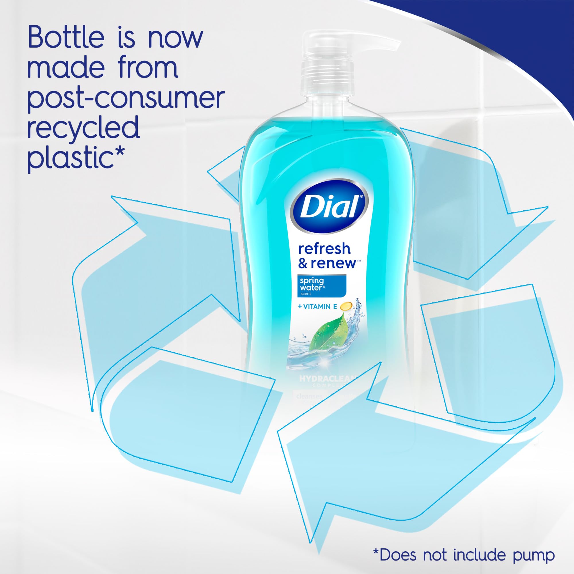 Back of Dial body wash bottle featuring ingredient list and usage instructions