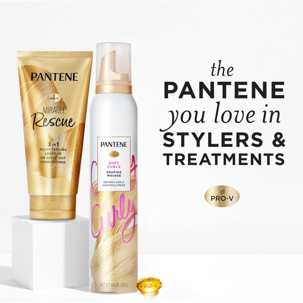 Three canisters of genuine Pantene pro vitamin curl styling foam