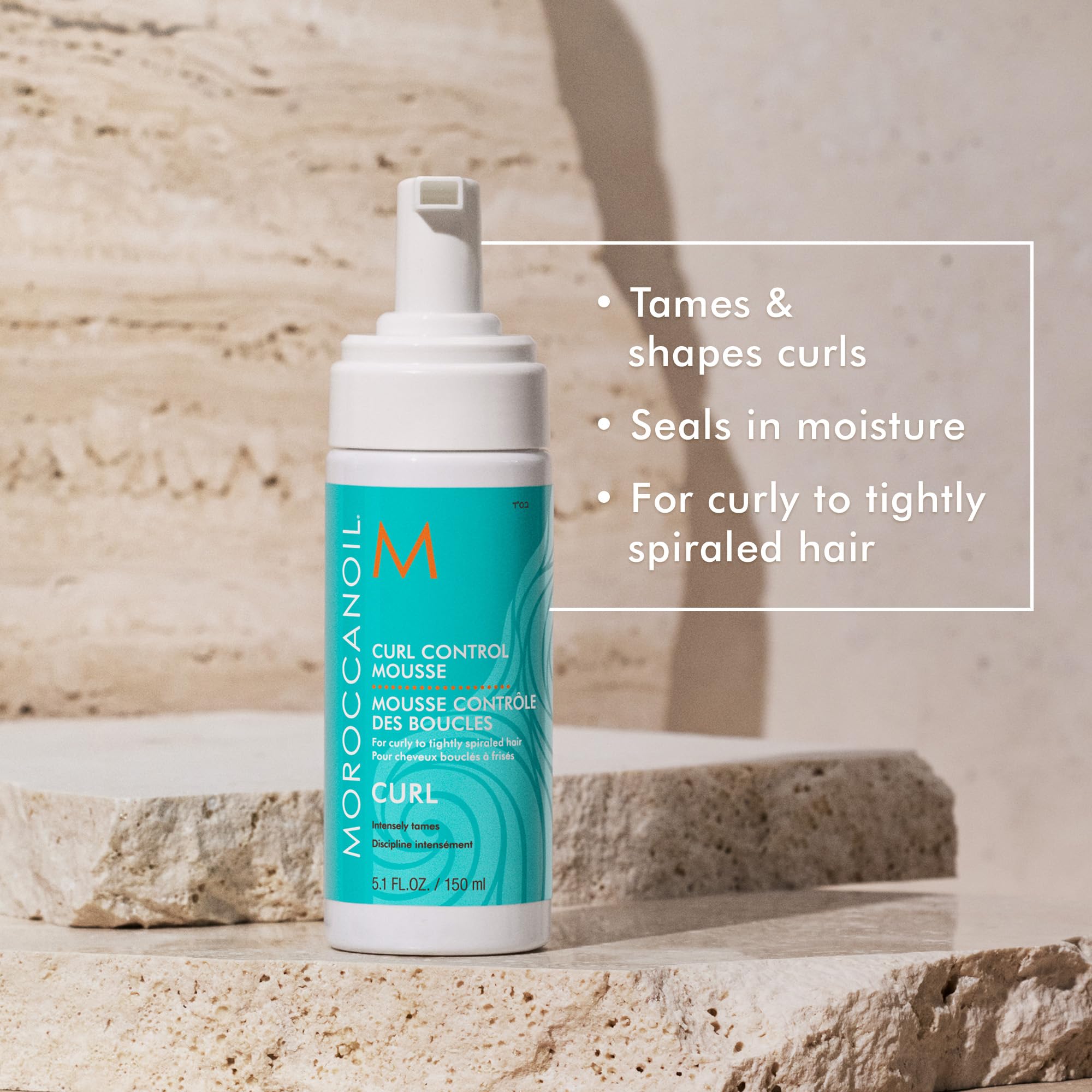 Moroccanoil Curl Control Mousse anti frizz hair styling foam for defined curls
