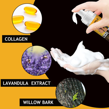 Back label of Goiple styling foam showing directions and ingredients
