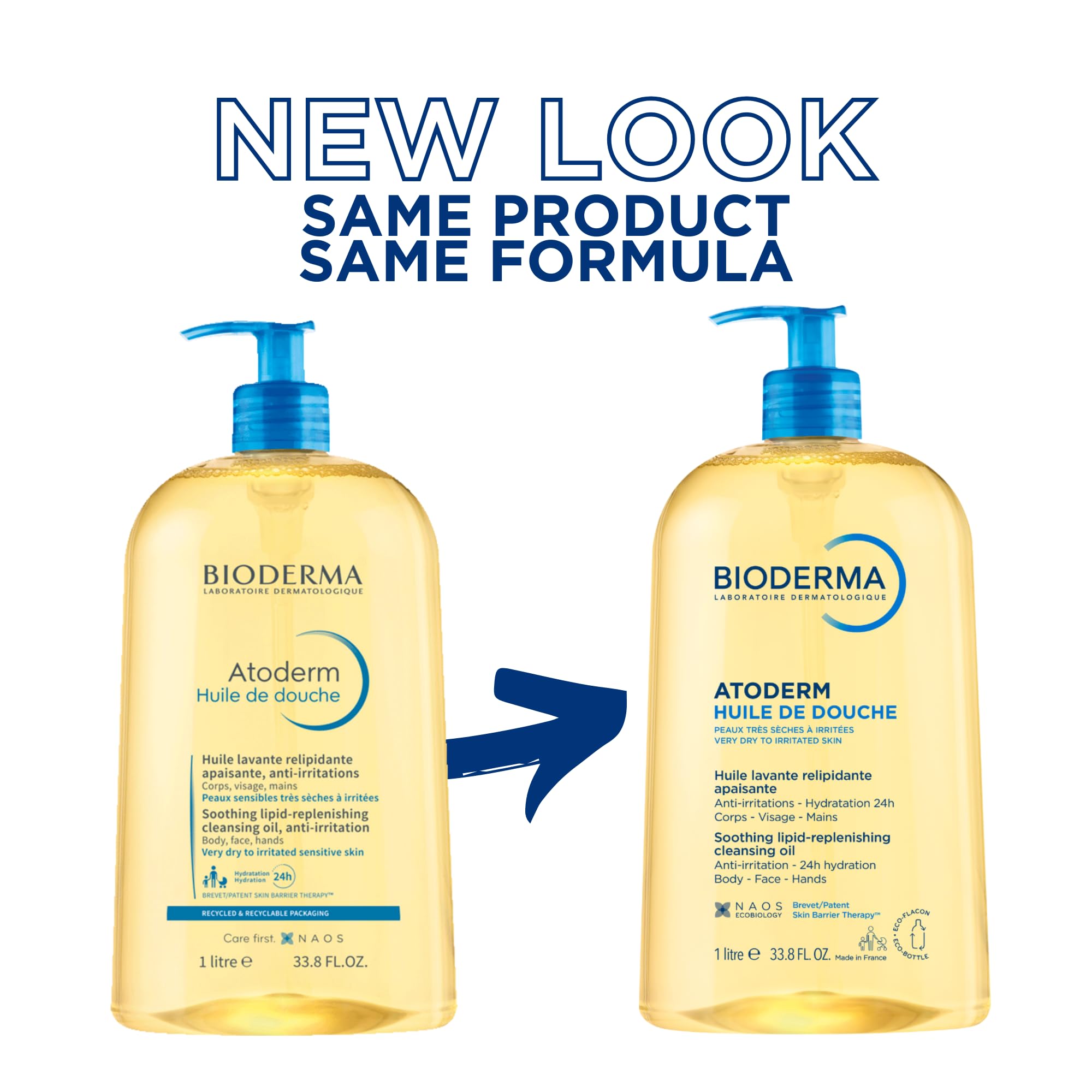 Bioderma Atoderm cleansing oil pump bottle packaging