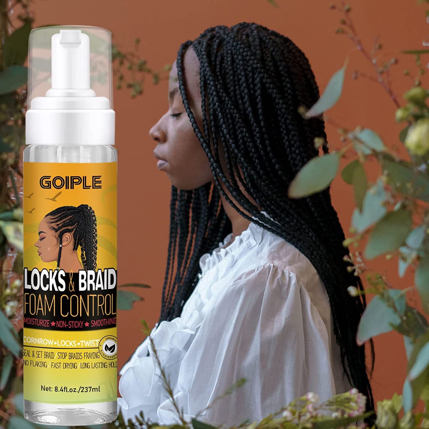 Non flaking high shine hair mousse for locs and twists