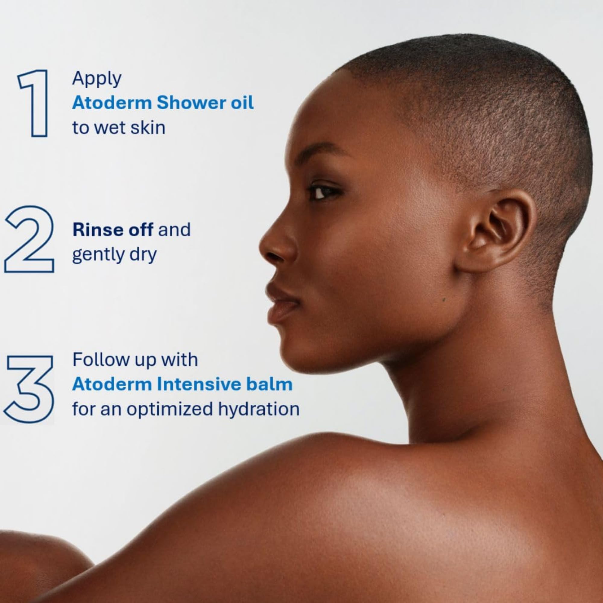 Texture of Bioderma Atoderm shower oil on skin