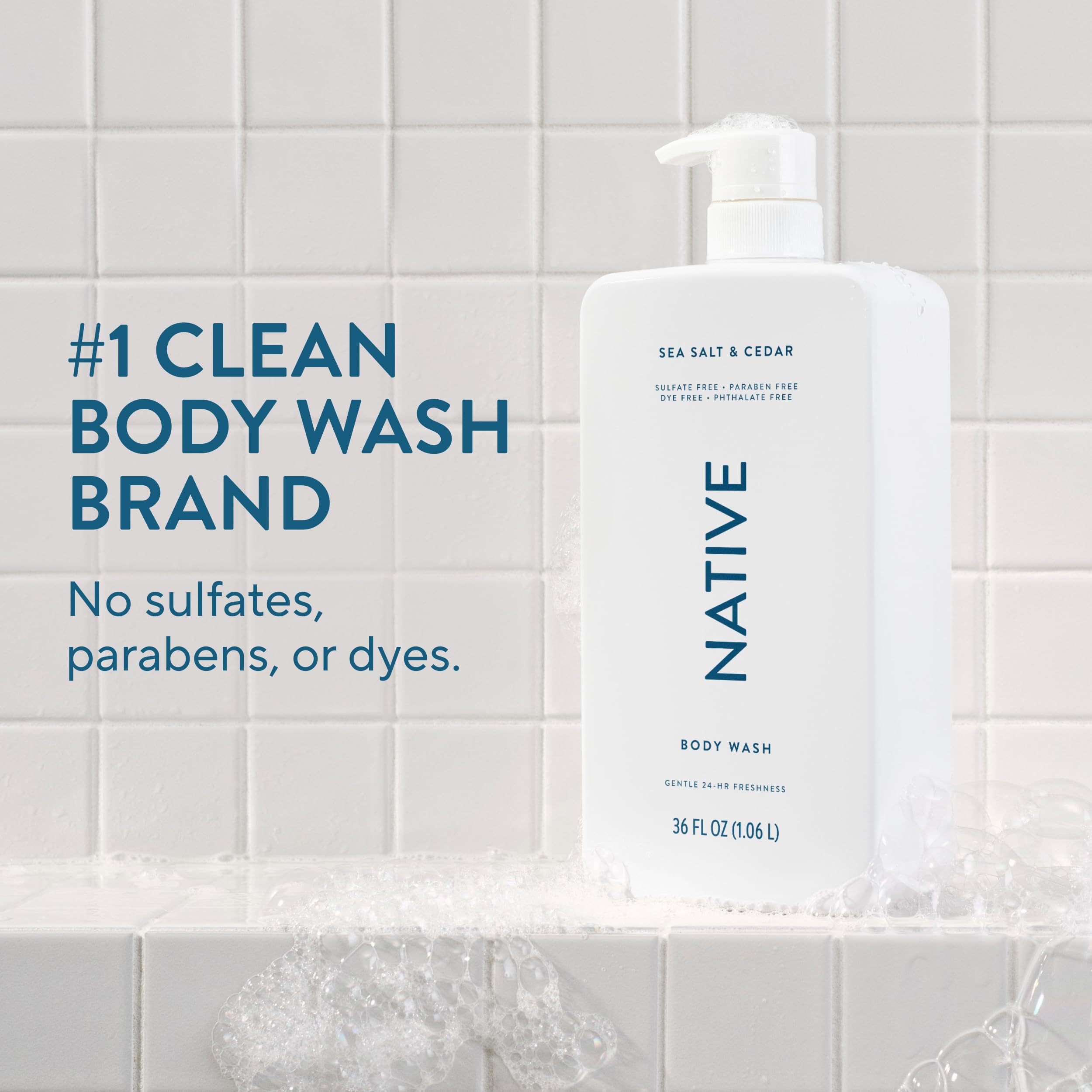 Native sulfate free body wash pump bottle packaging