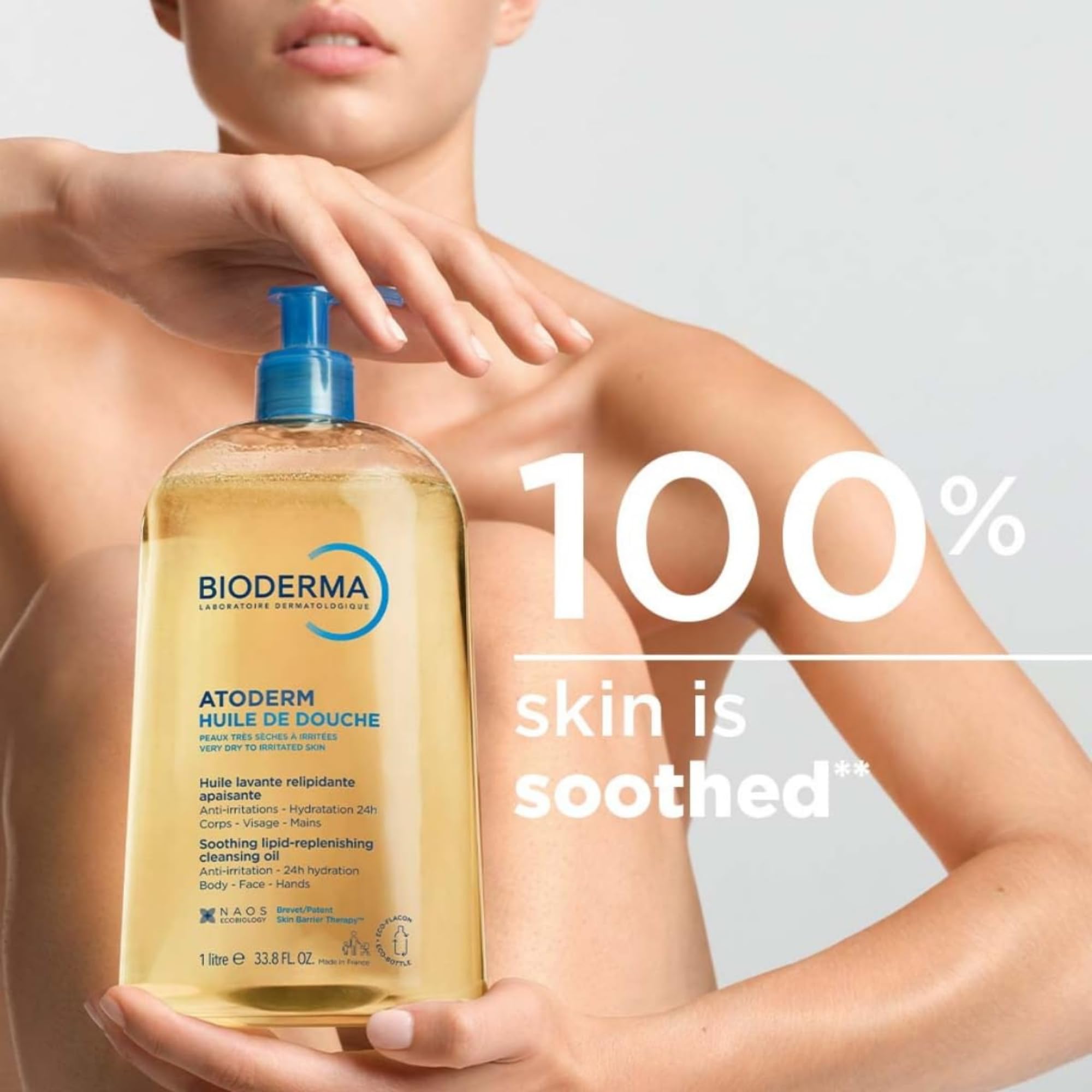 Bioderma Atoderm shower oil for face and body application
