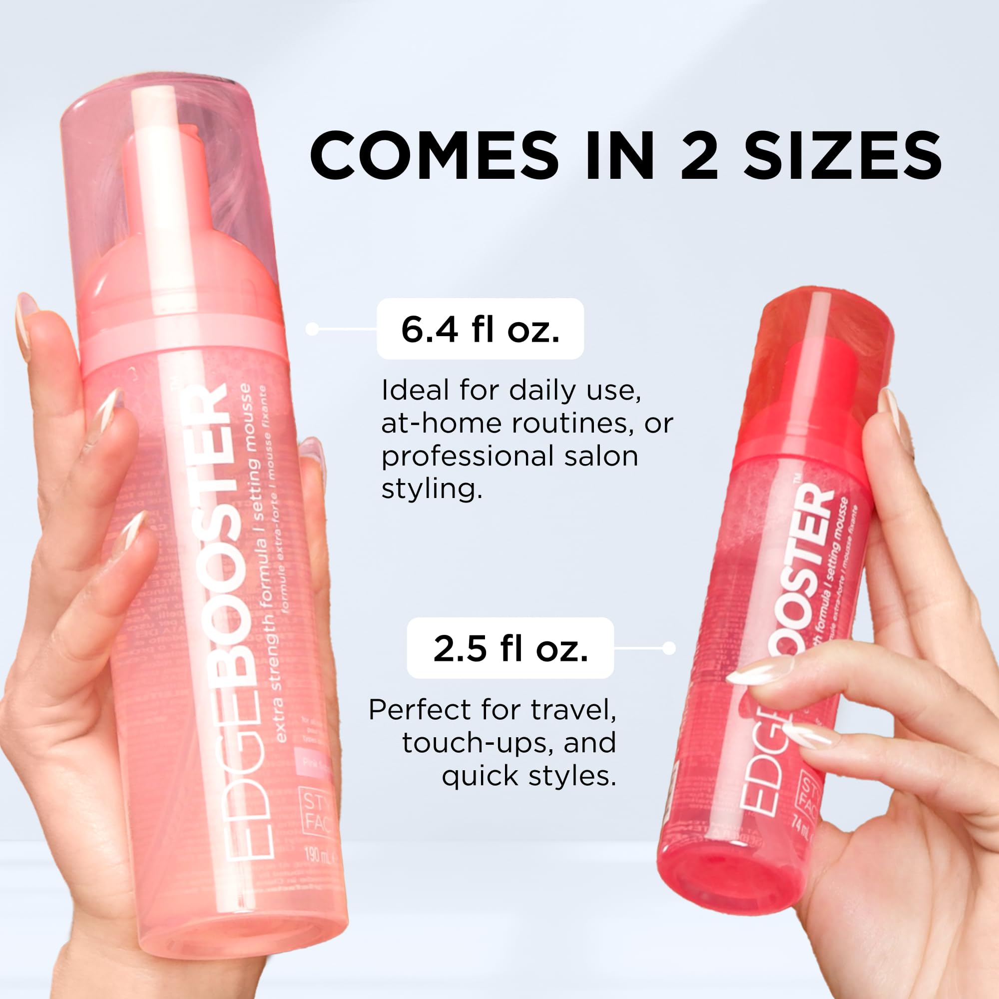 Side view of Style Factor Edge Booster 2.5 fluid ounce bottle