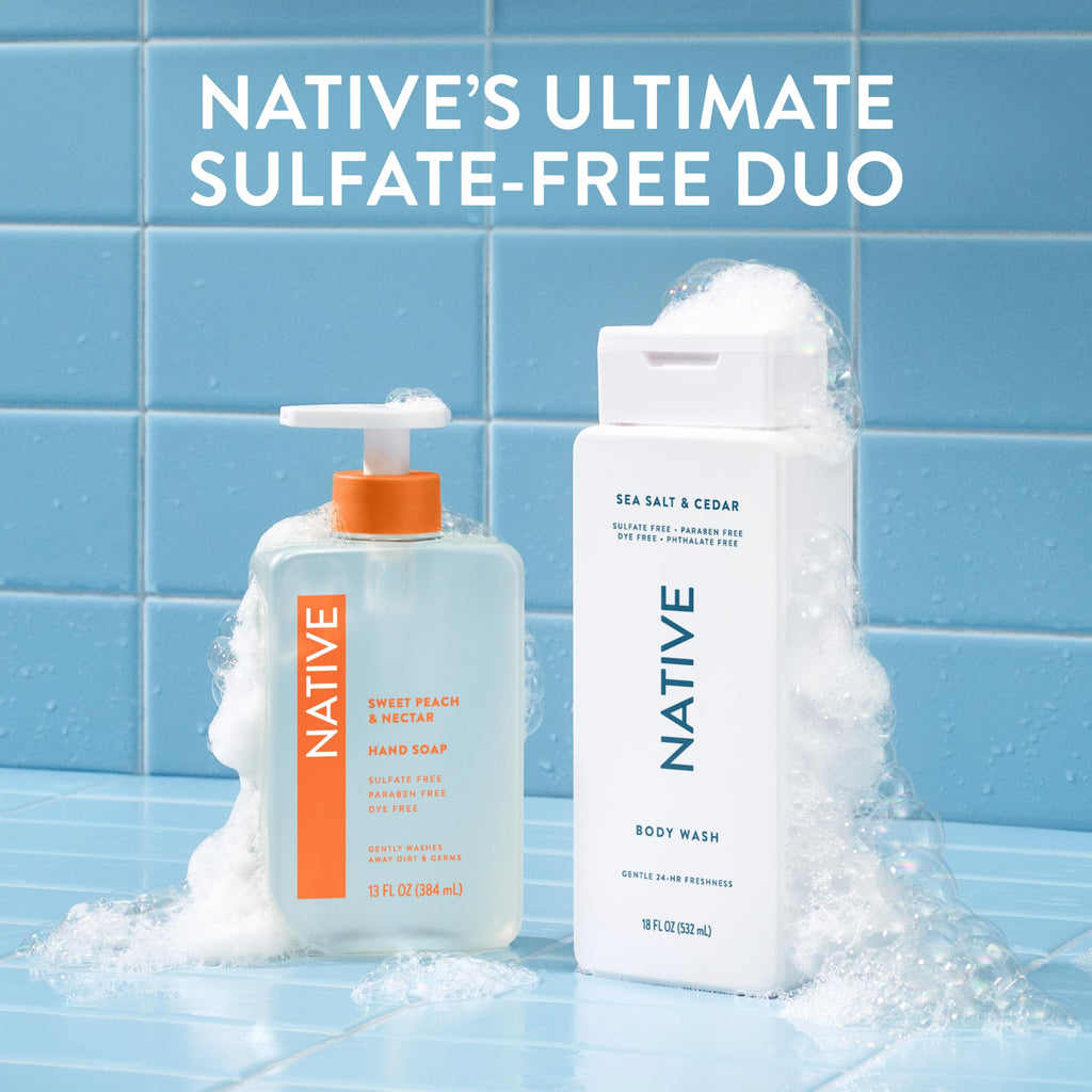 Native plant based body wash packaging overview