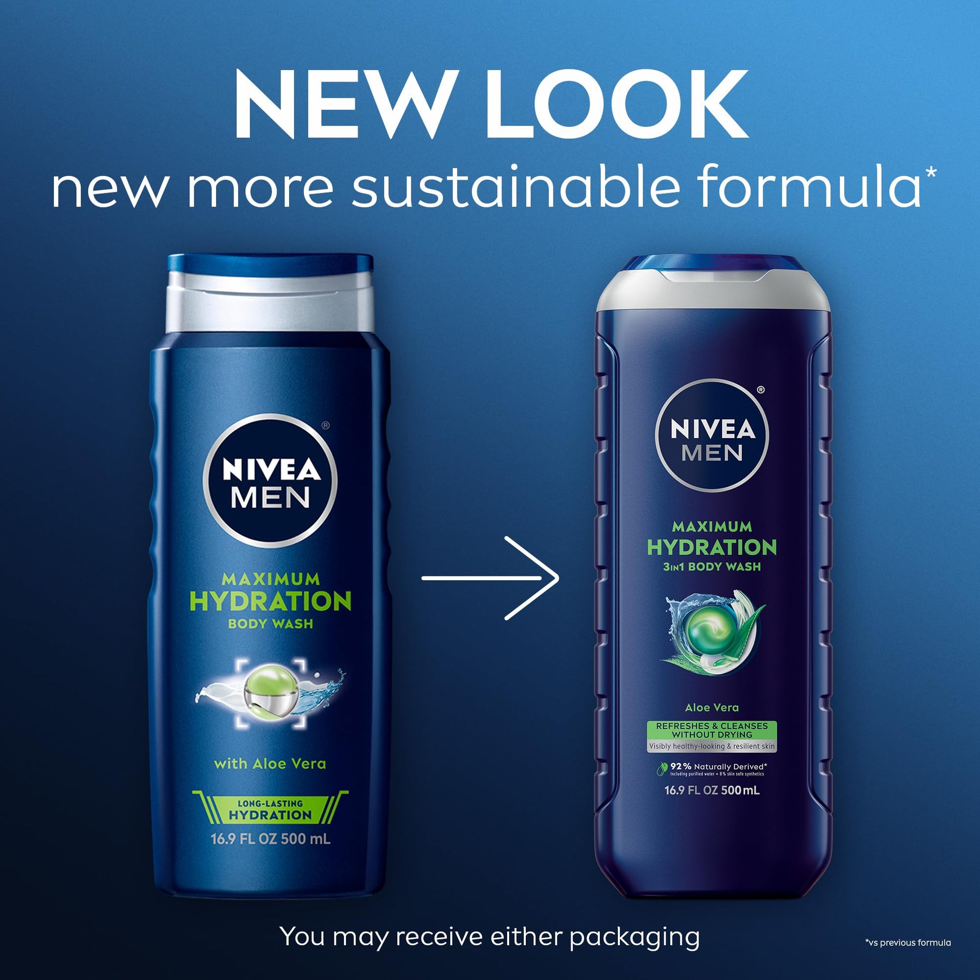 Nivea Men body wash pack of three bottles