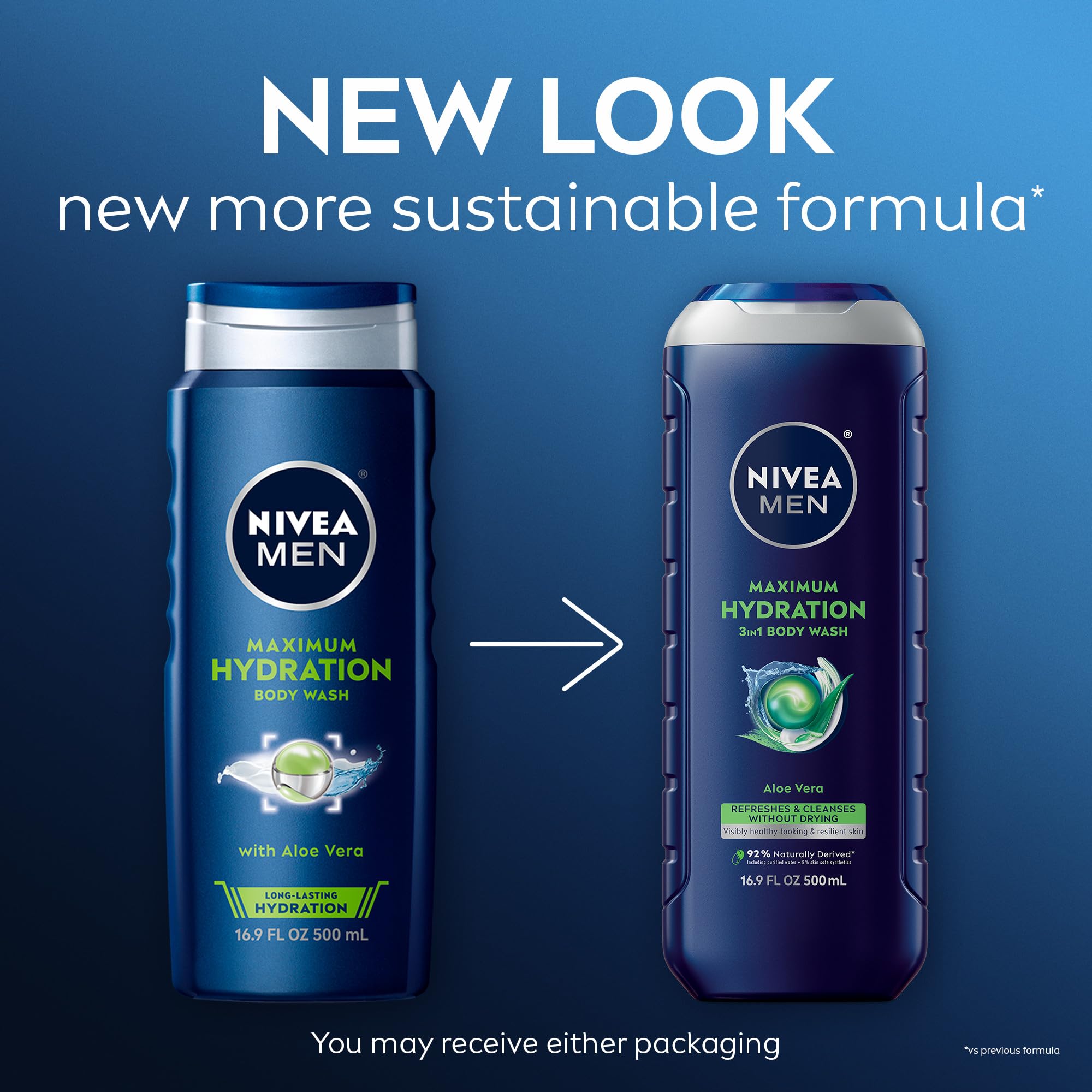 Nivea Men body wash pack of three bottles