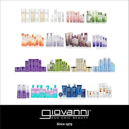 Side view of the 7 fluid ounce Giovanni hair mousse container highlighting its features.