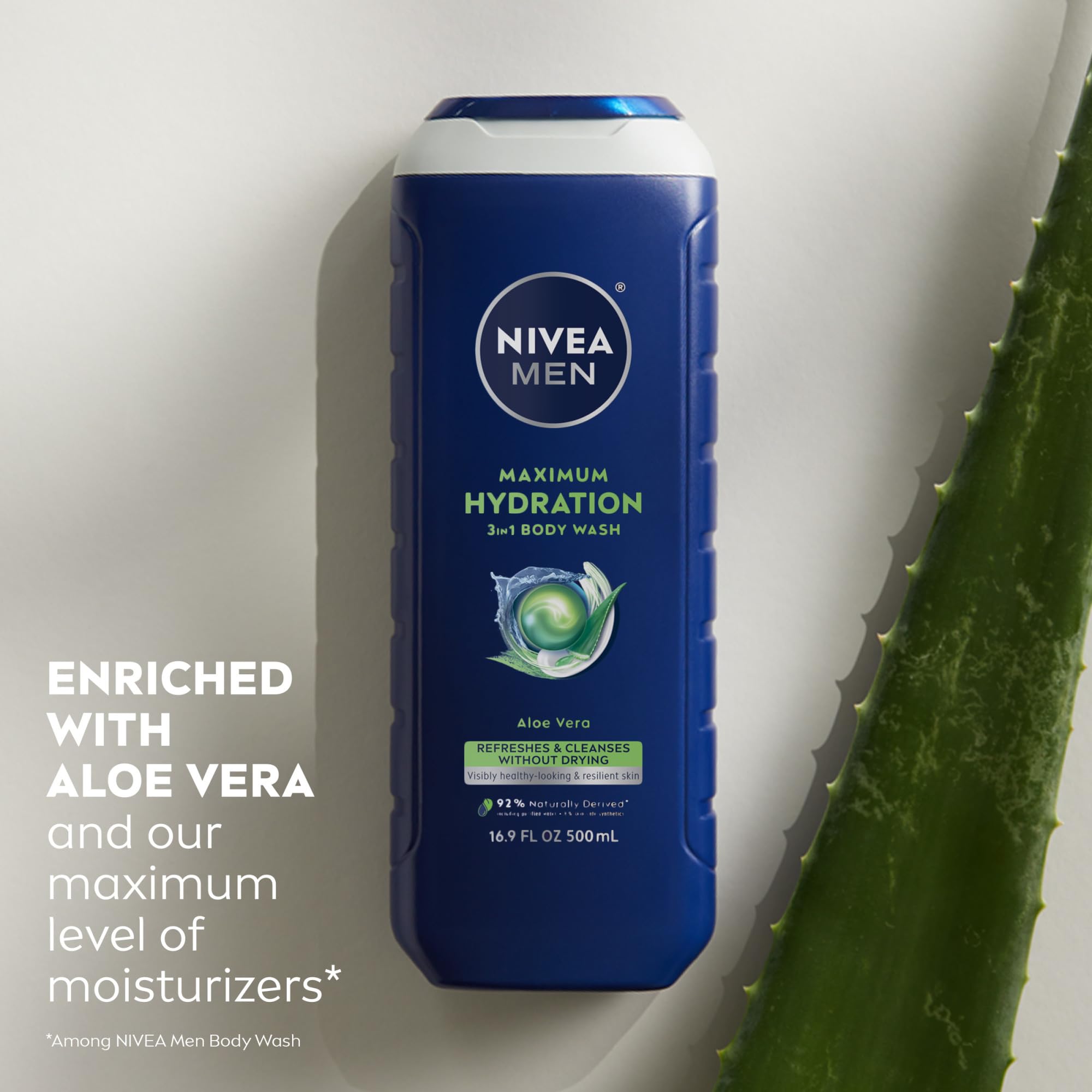 Nivea Men 3-in-1 body wash for dry skin bottle back label