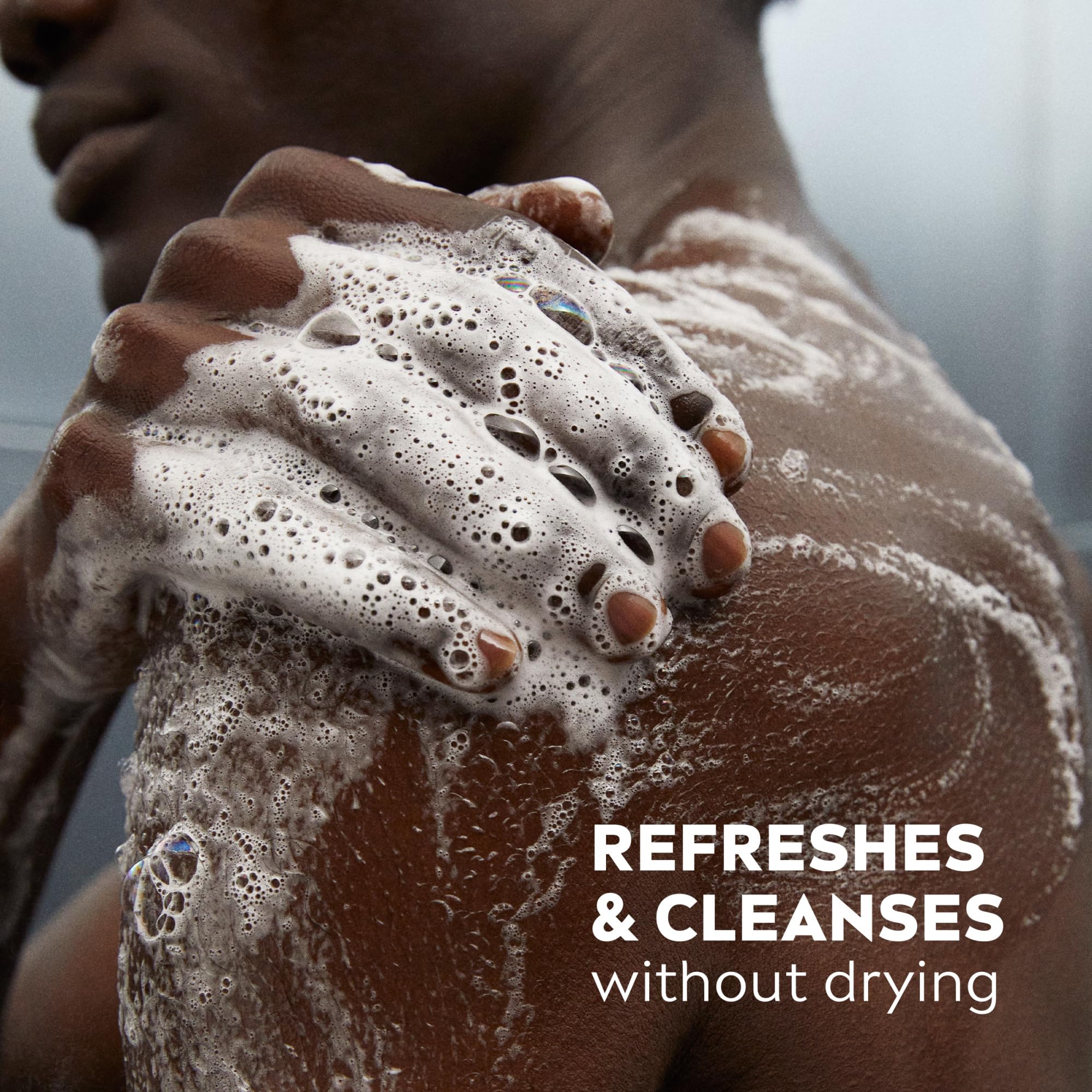 Close up of Nivea Men hydration body wash branding