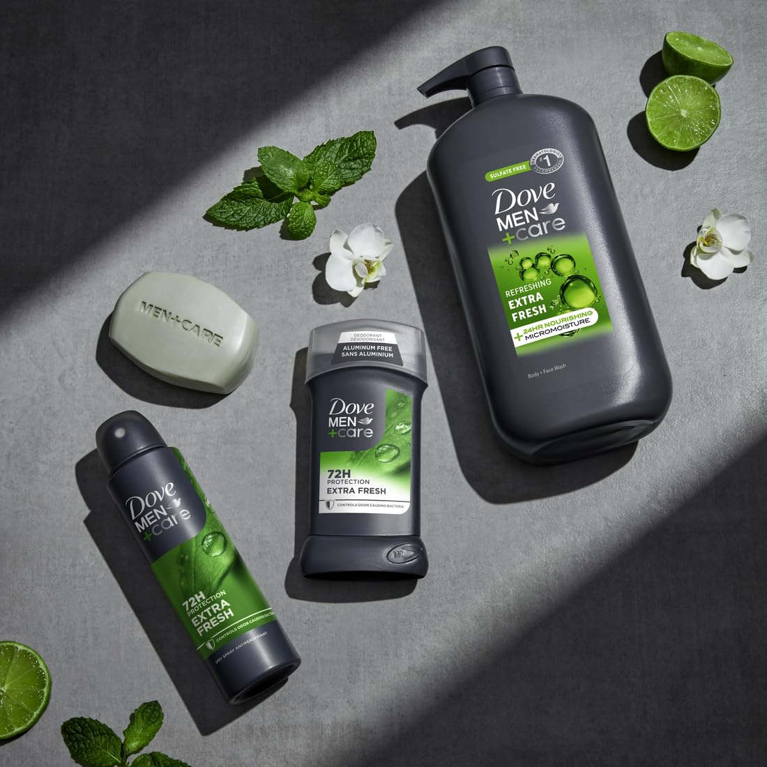 Dove Men Plus Care extra fresh body wash full product angle
