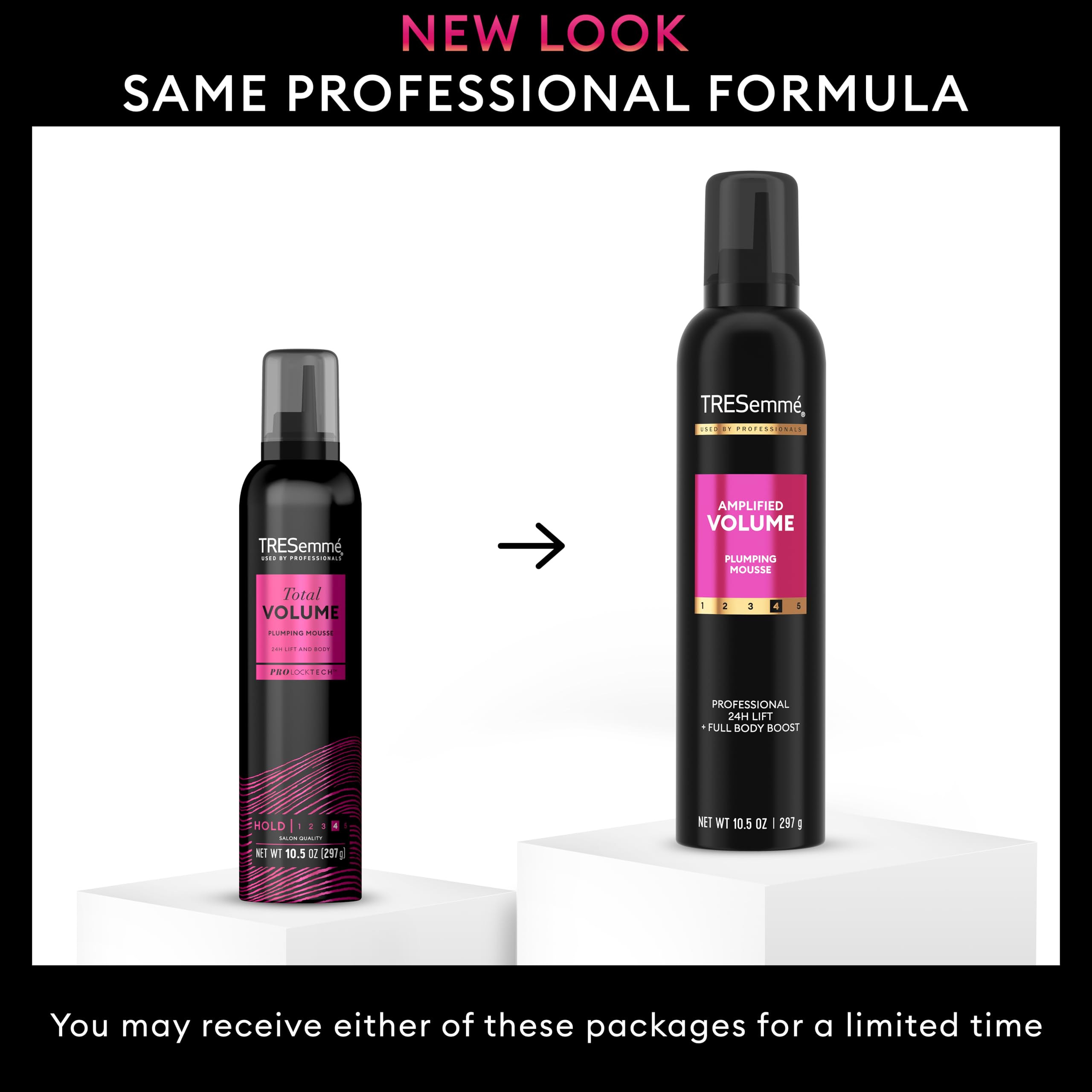 Tresemme hair volumizing mousse bottle close up